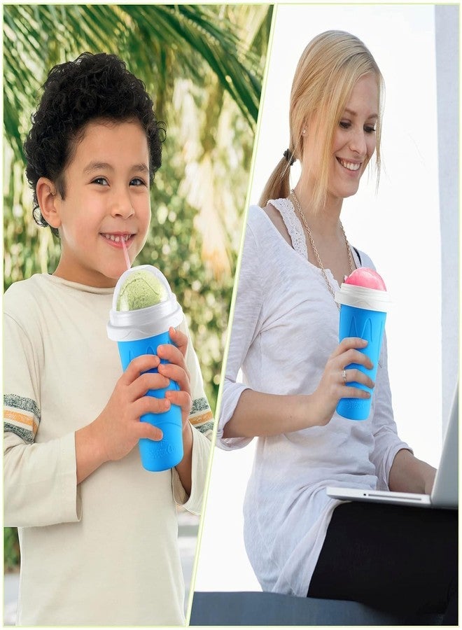 AISBUGUR Reusable Quick Frozen Magic Slushy Maker Cup with Lid Spoon for Home DIY Smoothie Ice Cream Shakes Children Kids Food Grade Silicone - Image 3